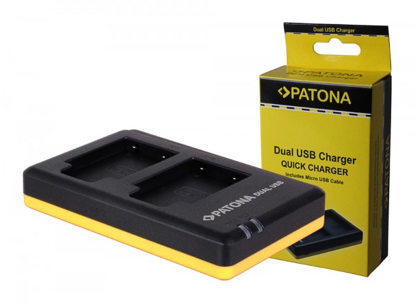 PATONA Dual Quick-Charger f.Olympus Li40B, Li-40B incl. Micro-USB cabel