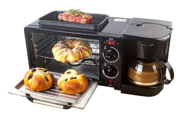 3in1 breakfast machine with grill function toaster and coffee maker mini multifunctional