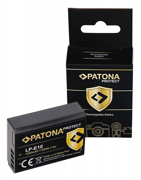 PATONA PROTECT Batterie pour Canon LP-E10 LPE10 EOS1100D EOS 1100D
