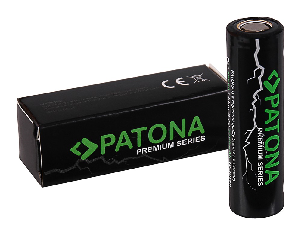 PATONA Premium 18650 Zelle Li-Ion Akku ungeschützt flattop 3,7V 3350mAh LG Zellen