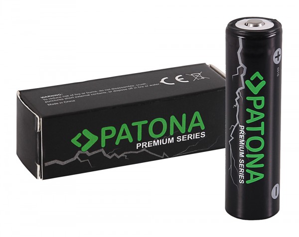 PATONA Premium 18650 Cell 18650 Li-ion Battery unprotected sharp/button top 3,7V 3350mAh