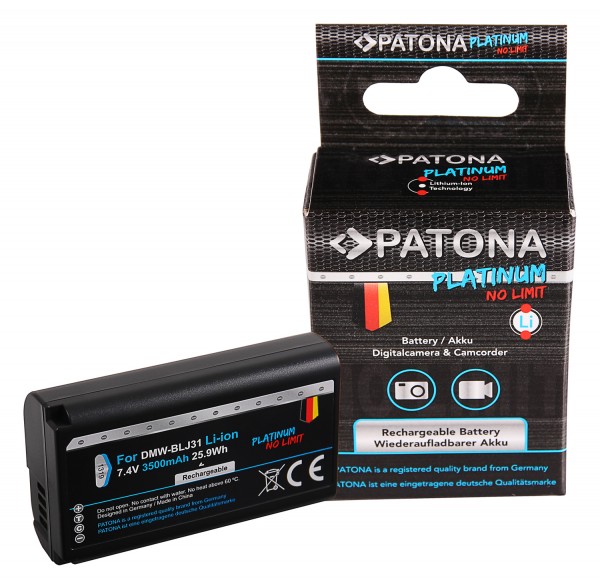 PATONA Platinum Batterie pour Panasonic DMW-BLJ31 Lumix DC-S1 DC-S1R DC-S1H