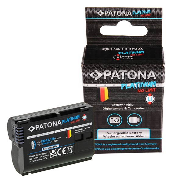 PATONA Platinum Batterie pour Nikon EN-EL15b D7000 D7100 D600 D610 D800 D800E D810 D850 Z7 V1
