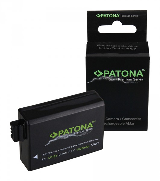 PATONA Premium Batterie pour Canon LP-E5 EOS 1000D 450D 500D