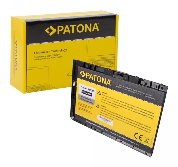 PATONA Battery f. HP EliteBook Folio 9470 9470m Series HSTNN-I10C