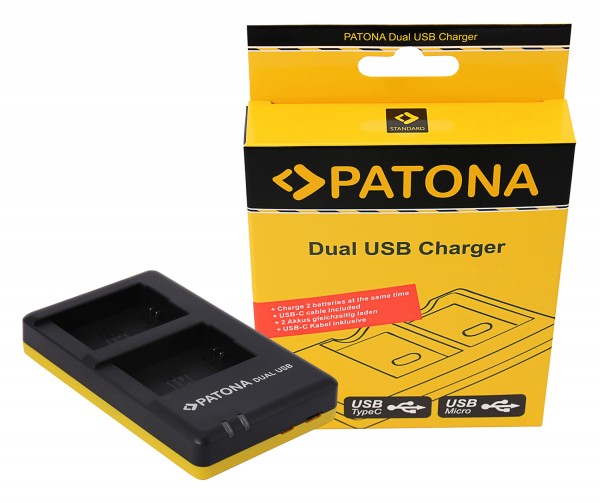 PATONA chargeur double pour Sony NP-FW50 NEX A33 A55 NEX.3 NEX.3C NEX.5 NEX.5A NEX.5Cavec câble USB-C