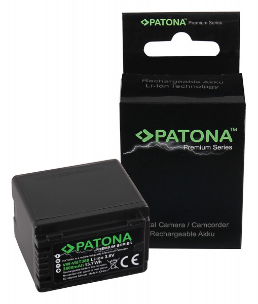 PATONA Premium Battery f. Panasonic VW-VBT380 HC-V750EB W580 V550EB