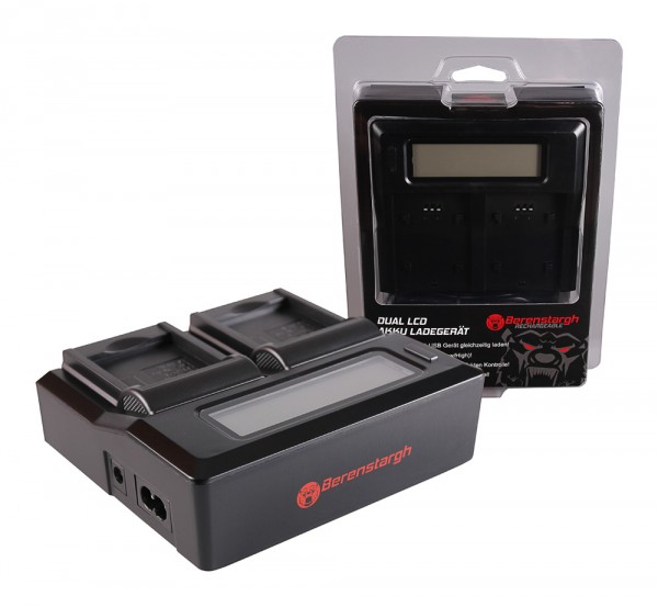 BERENSTARGH Dual LCD USB Chargeur pour Rollei Rollei RL410B Actioncam 230 240 410 420 410B