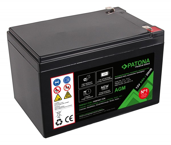 PATONA batterie plomb-acide Premium AGM 12V 12,0Ah 20HR