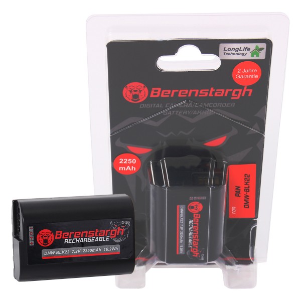 Berenstargh Batterie pour Panasonic DMW-BLK22 DC-S5 G9 GH5 GH5S GH6