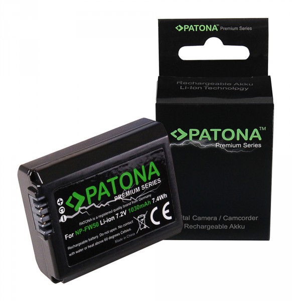 PATONA Premium Battery f. Sony NP-FW50 NEX-3 NEX.3C NEX-5 NEX.5A NEX-7